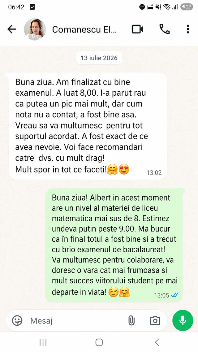 Mesaj primit de la părintele unui elev după examen