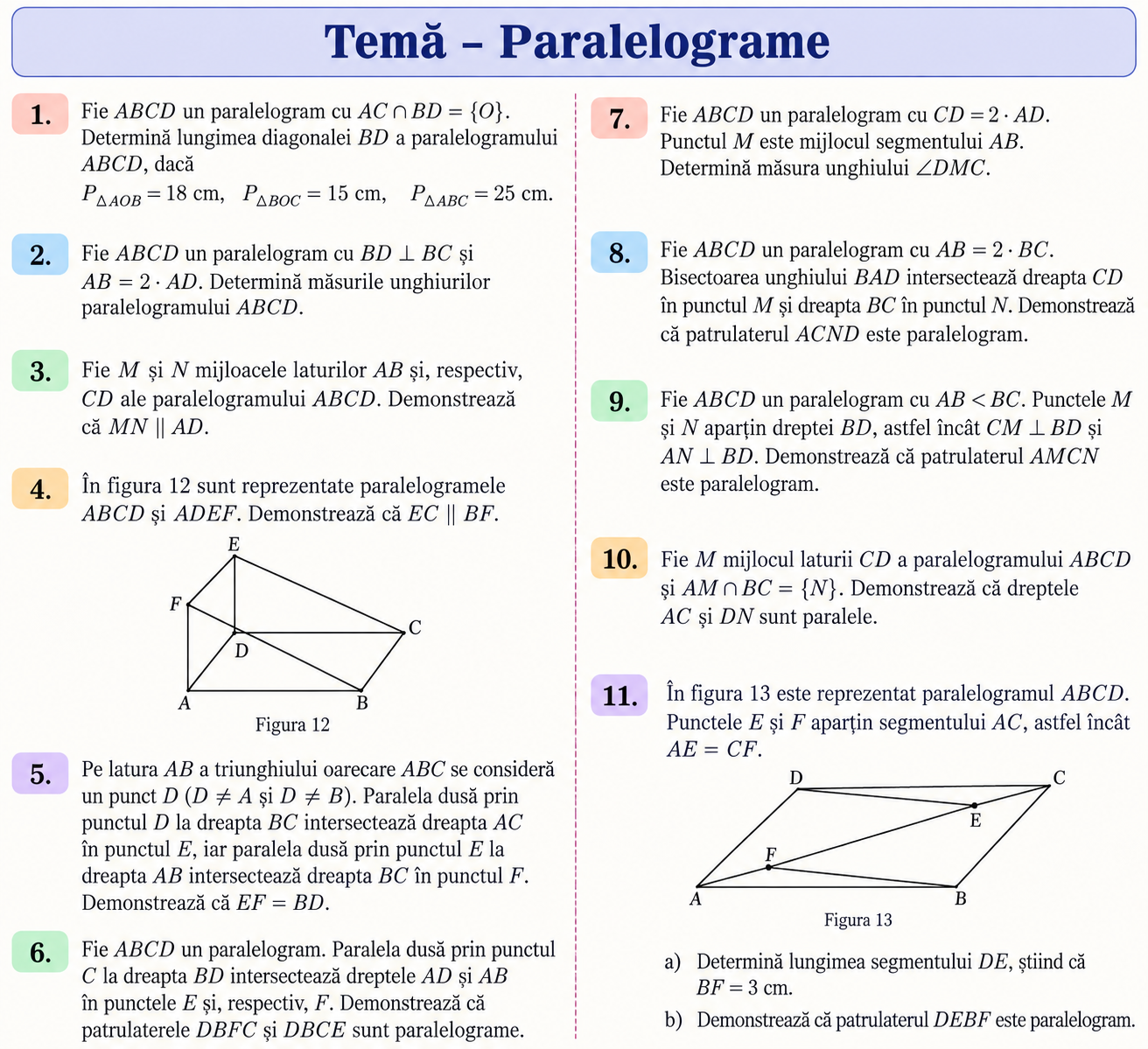 Previzualizare Tema02 – exerciții despre paralelograme